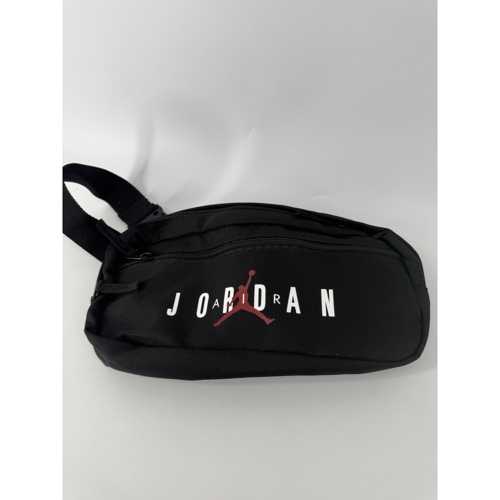 Nike Air Jordan Crossbody Sling Bag Black Red Jumpman Logo Adjustable Strap